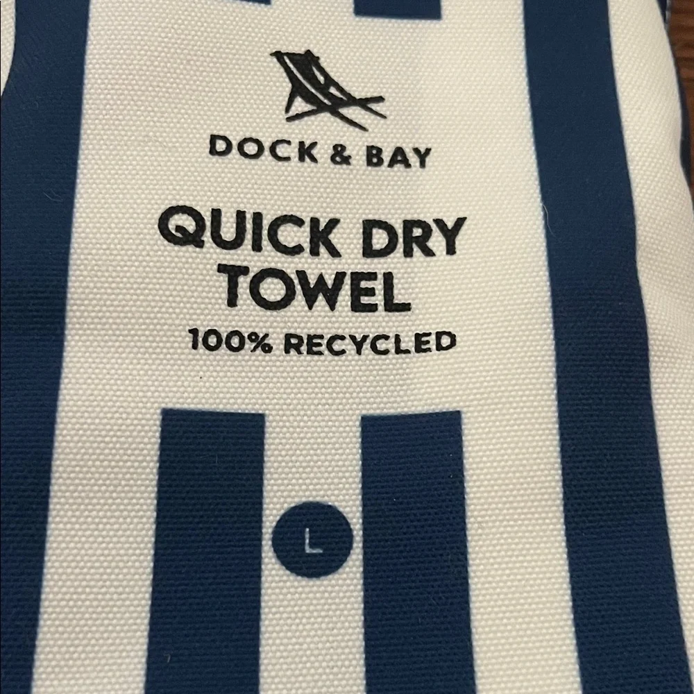 Dock & Bay Quick Dry Beach Towel - Navy & White Stripe